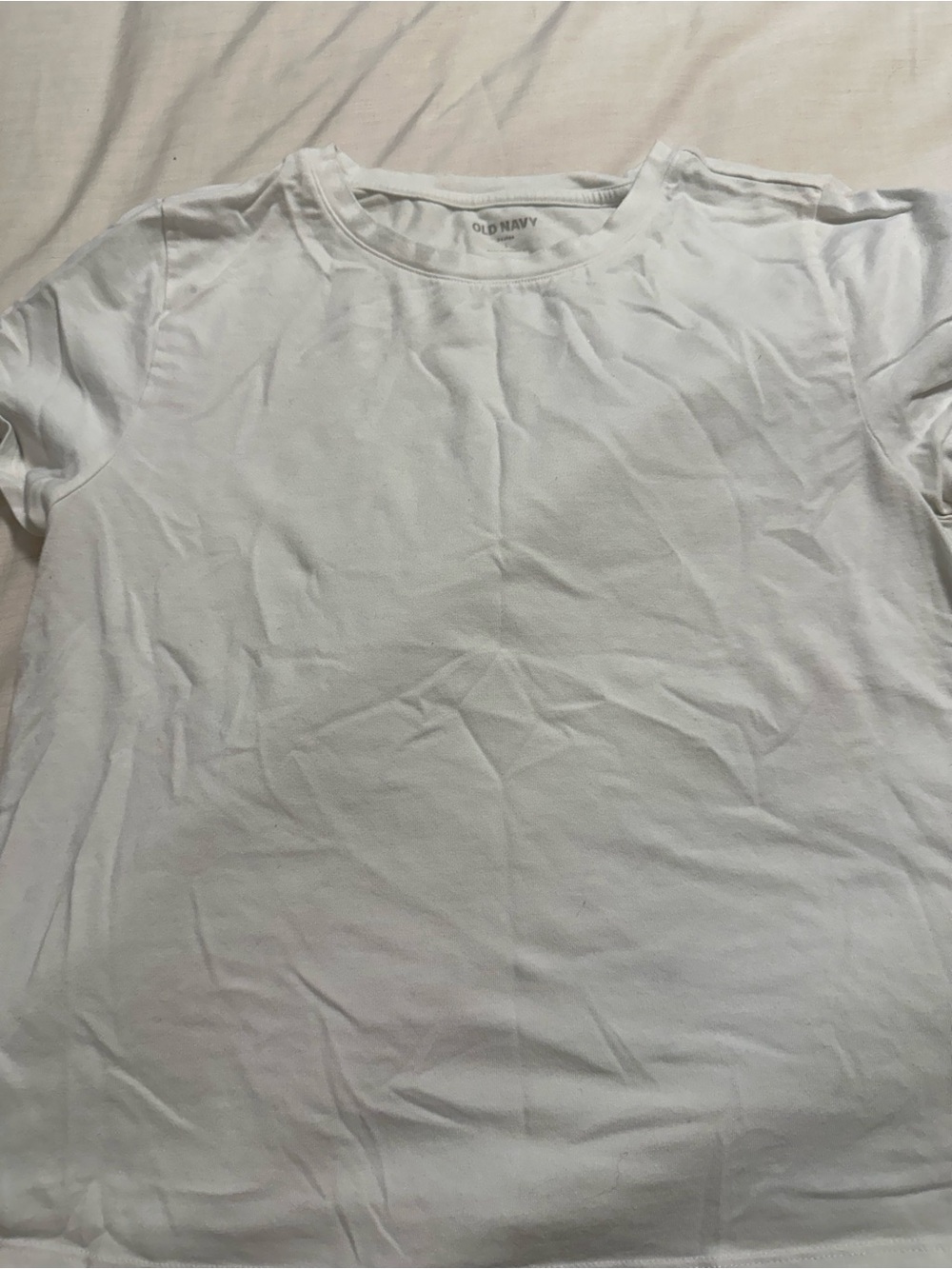 Old Navy Women’s Bestie White Crew Neck T-Shirt